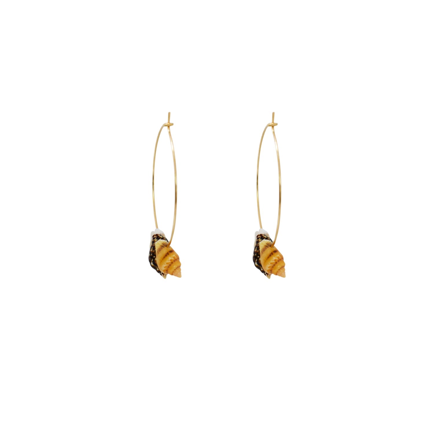 Triple Mini Shell Gold Hoop Earrings | by Ifemi Jewels